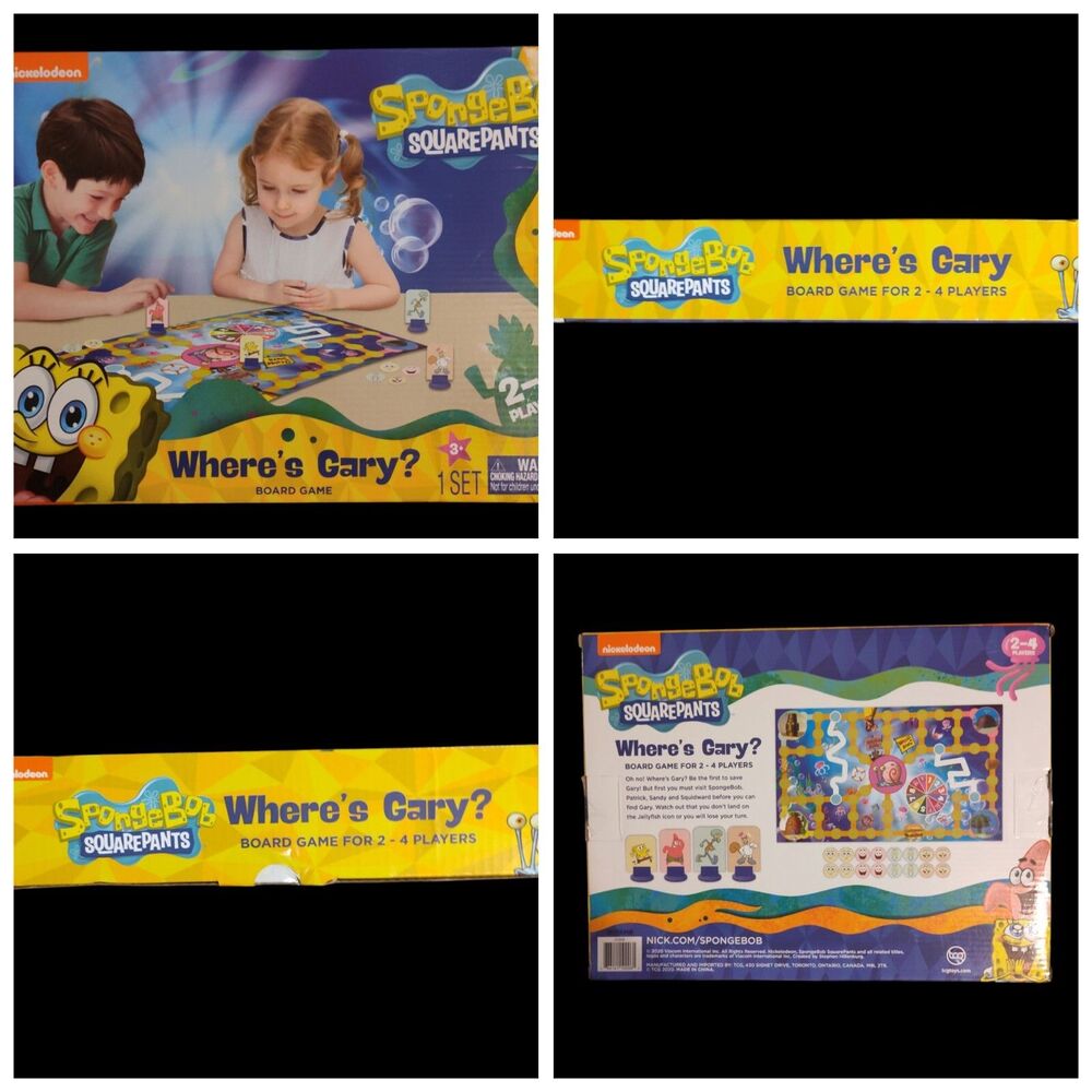 Spongebob Squarepants Board Game Where’s Gary? Nickelodeon Age 3+ *Inspected